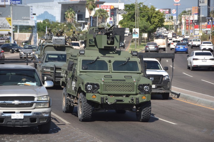 La Guardia Nacional patrulla las calles de Culiacán, Sinaloa, México. Foto AP