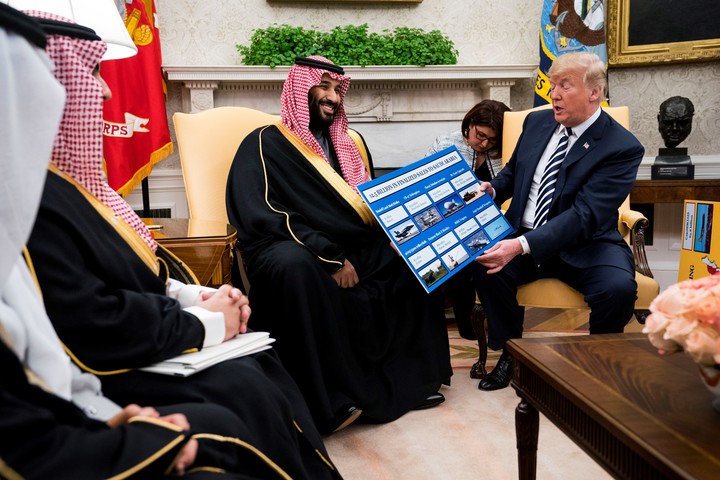El príncipe heredero se reunió con el presidente Trump en la Casa Blanca en 2018. Ese mismo año, el presidente lo calificó de "aliado verdaderamente espectacular", a pesar del asesinato de Jamal Khashoggi. Foto Doug Mills/The New York Times
