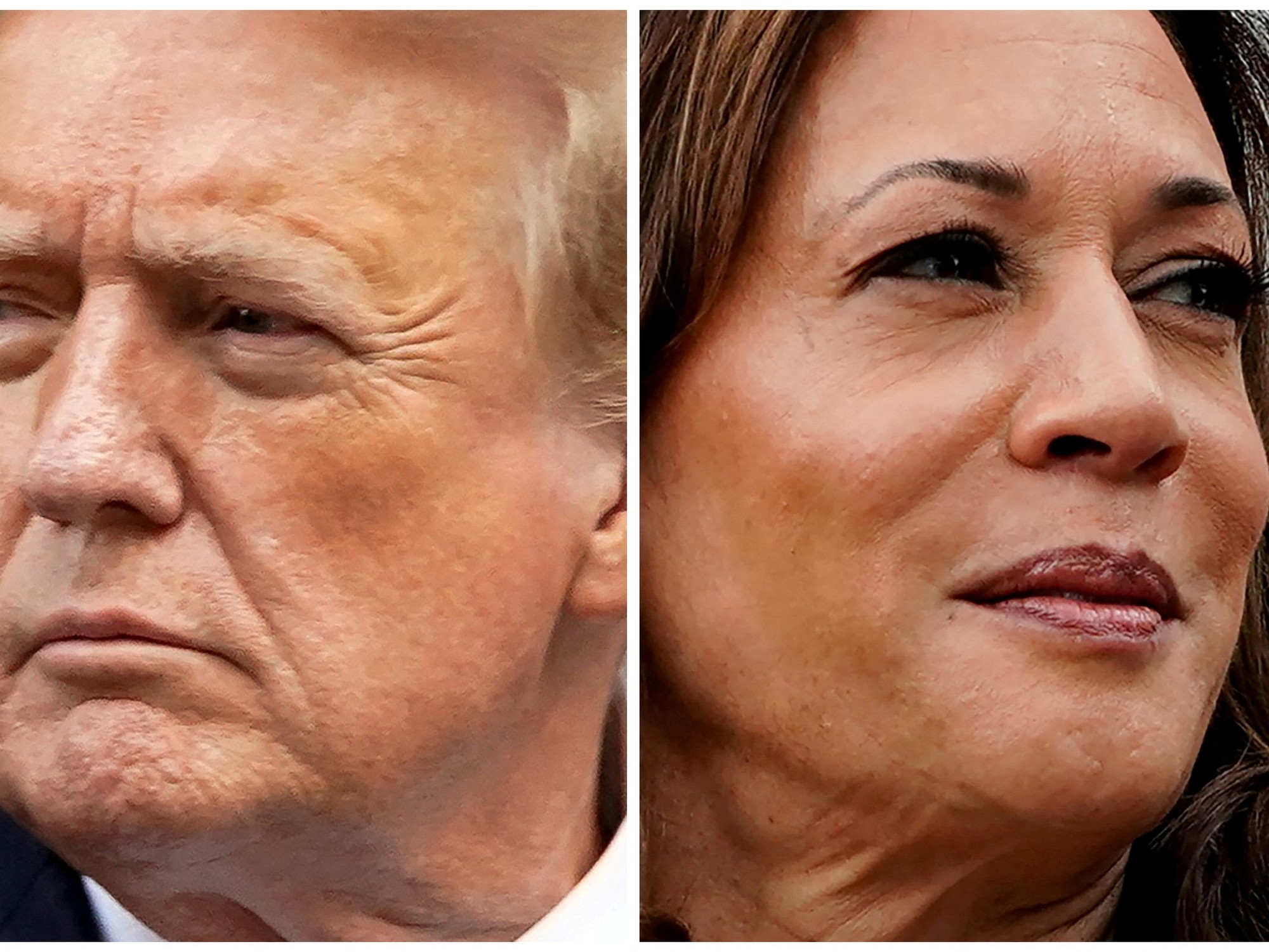 Donald Trump y Kamala Harris, cara a cara. Foto: Reuters