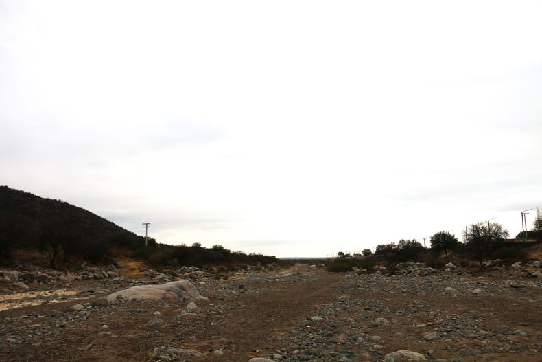 La zona por donde corría uno de los brazos del Río San Agistín, hoy totalmente seco.